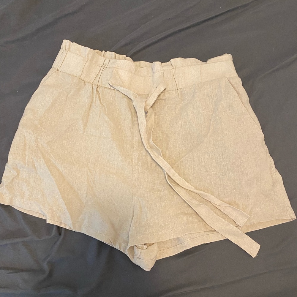 Cream dress shorts